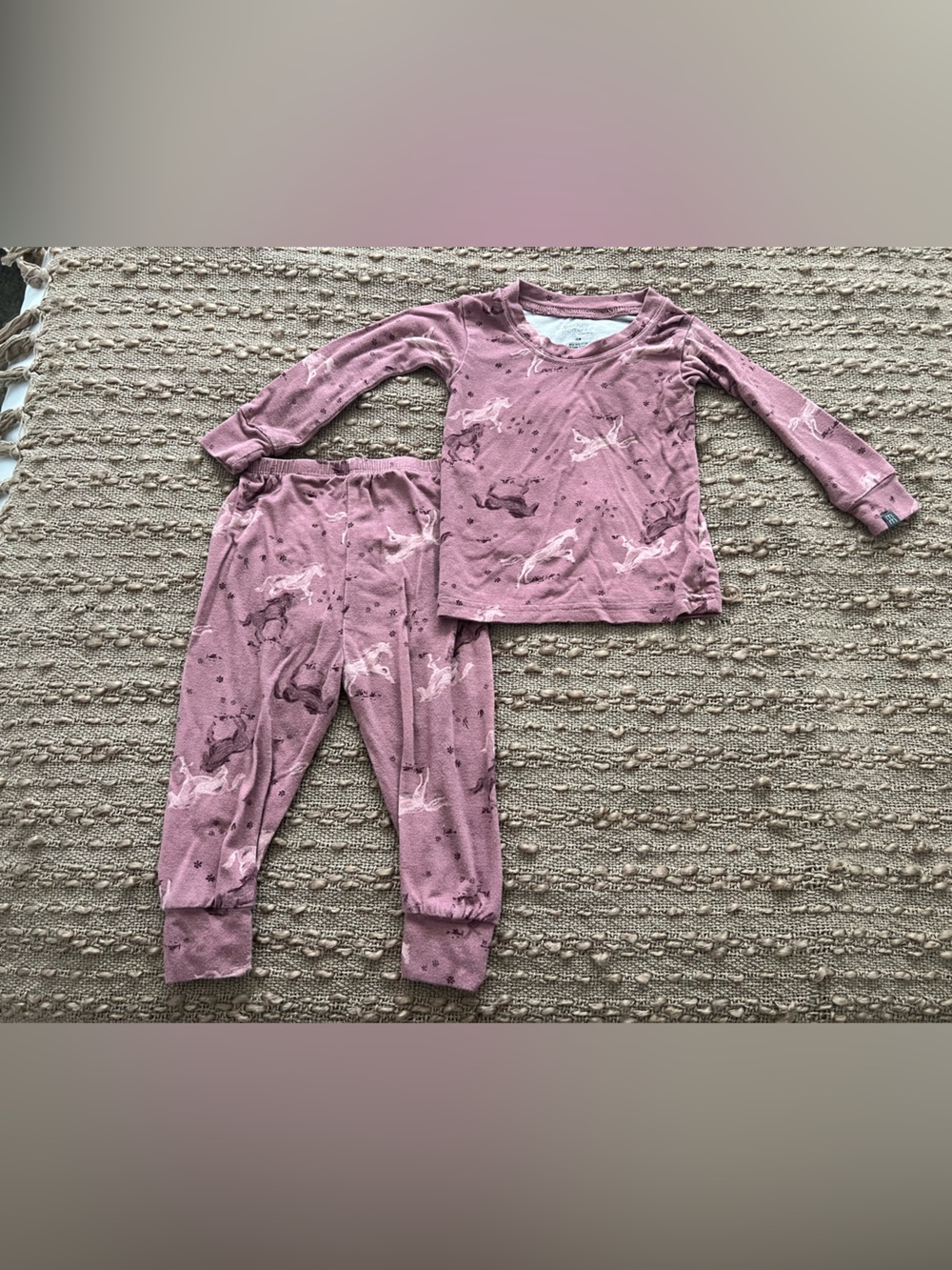 Modern Moments Girls' Pink Unicorn Print Pajama Set